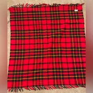 Vintage Faribo Tartan Fluff Loomed Wool Stadium Blanket